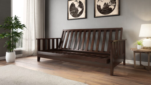 Canby Black Walnut Wall Hugger Futon Frame