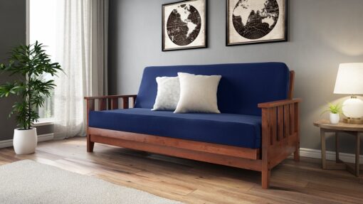 Canby Warm Cherry Wall Hugger Futon Frame