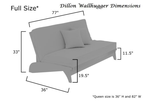 Dillon  Full Size  Wall Hugger™ Futon Frame - Dark Cherry - Image 2